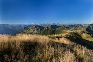 View of the Portlerhorn to the Rätikon, summit, crest View of the Portlerhorn to the Rätikon, summit, crest